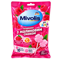 Декстроза Mivolis на паличці зі смаком малини