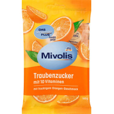 Декстроза Mivolis Traubenzucker Mit 10 Vitaminen с апельсиновым вкусом