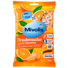Декстроза Mivolis Traubenzucker Mit 10 Vitaminen з апельсиновим смаком