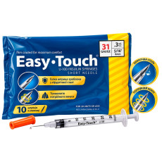 Шприц Easy Touch (3мл на 8мм 31G 5/16"), 10 шт.