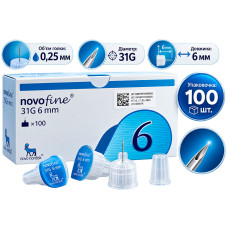 Голки Novofine Новофайн 6 мм 31G - 100шт