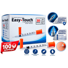 Шприц Easy Touch (3мл на 8мм 30G 5/16"), 100 шт.