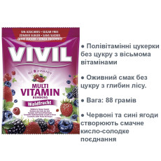 Льодяники Vivil Waldfrucht Bonbons Лісова ягода Без цукру 120g
