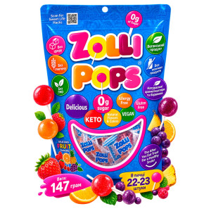 Zollipops, льодяники для чищення зубів асорті смаків