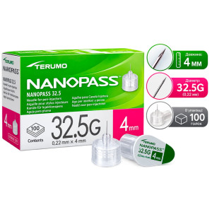 Інсулінові голки Nanopass 32.5G 4mm — комфортні ін'єкції без болю!