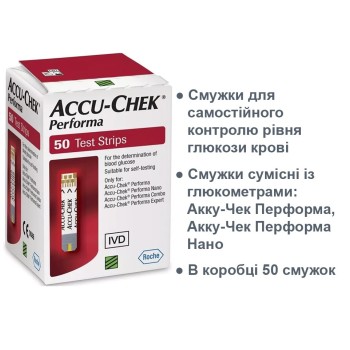 Accu-Chek Performa для глюкометра, 50 шт
