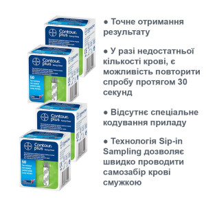 Тест-смужки Contour plus, 4 упаковки по 50 штук